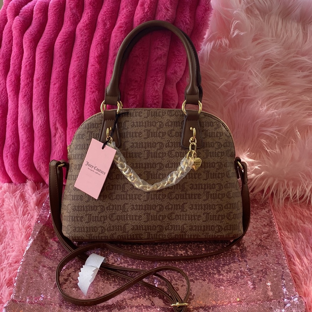 Juicy Couture Gothic Logo chestnut chino Crossbody purse